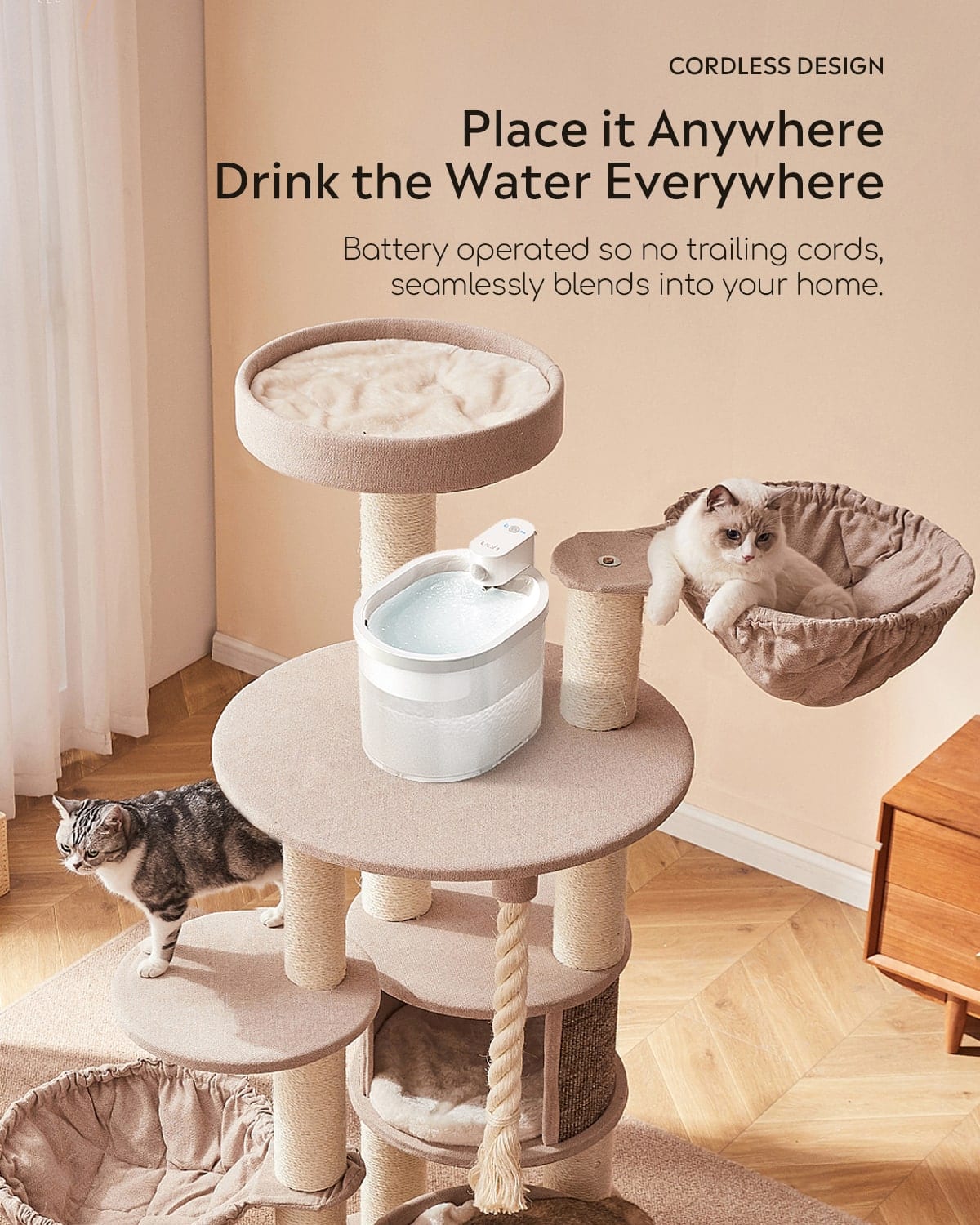 Pawzey ZERO Wireless and Automatic Cat Water Fountain